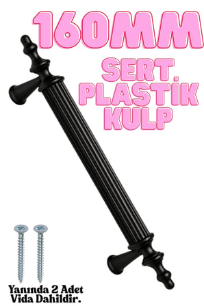 30 Adet (SERT PLASTİK) Polais 160 Mm Siyah Mobilya Mutfak Çekmece Dolap Kapak Dolabı Kulpu Kulbu Kulpları