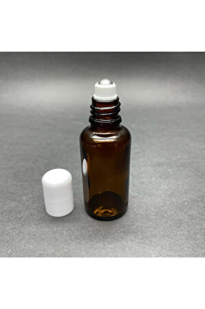 20ml kahverengi cam şişe roll-on şişe, 12 adet, bilye başlıklı şişe, cam şişe, roll-on şişesi, amber şişe