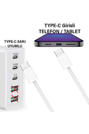 Kısa 30cm TYPE C Şarj Kablosu 60W HIZLI Type-C Girişli Samsung Telefon Uyumlu Type C to Type C