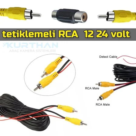 30 METRE ARAÇ KAMERASI VİDEO KABLOSU - RCA  SOKET - 12 * 24 VOLT