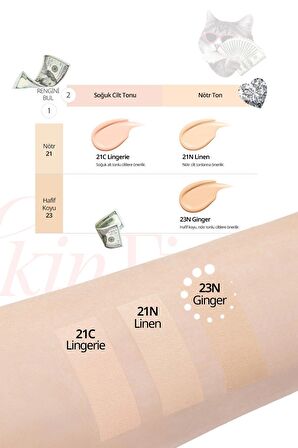 Özel Tasarım Gün Boyu Kalıcı Mat Cushion CLIO Kill Cover Skin Fixer Cushion 23NGinger Luxury Koshort