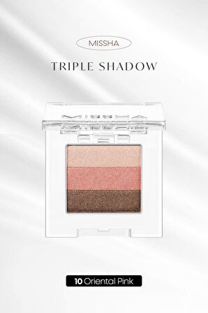 Yumuşak Dokulu, Dökülme Yapmayan 3 Renkli Göz Farı Triple Shadow (No.10 Oriental Pink)