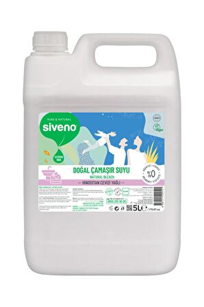 Siveno %100 Doğal Çamaşır Suyu Bitkisel Lavanta Çay Ağacı Tüm Yüzey ve Kumaşlarda 5000 ml
