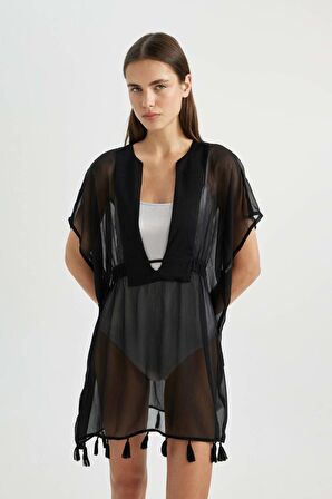 DeFacto Siyah Şifon Kimono-Fall in Love Z9958AZ24SMBK27
