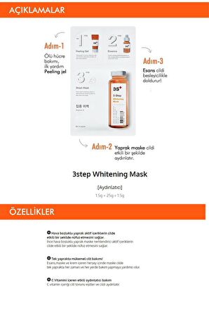3 Aşamalı Aydınlatıcı Maske  (15g) 3 step Whitening Mask