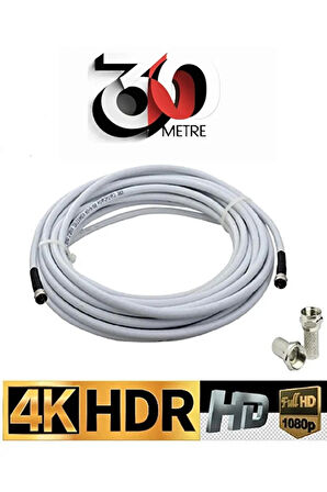 30 Metre U6 Kablo Rg6/u6 Uydu Anten Kablosu Tak Kullan Full Hd 3D4K 1080 Uyumludur Hazır Çalıştır