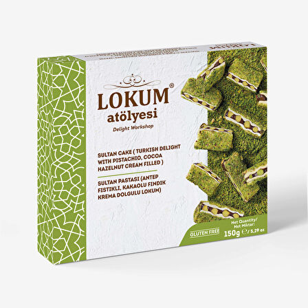 Sultan Pastası (Antep Fıstıklı, Kakaolu Fındık Krema Dolgulu Lokum) 150g