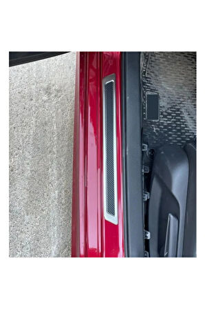 Mercedes E Class Uyumlu W212 Krom Karbon Kapı Eşik Koruması 4 Parça 2013-2016 Arası