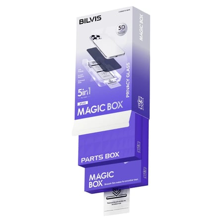 Apple İphone 15 Pro Bilvis 5in1 5d Magic Hayalet Cam Ekran Koruyucu - Siyah