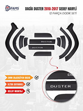 Dacia Duster  2010-2017 Uyumlu Dodik Seti 12 Parça Sedef Harfli