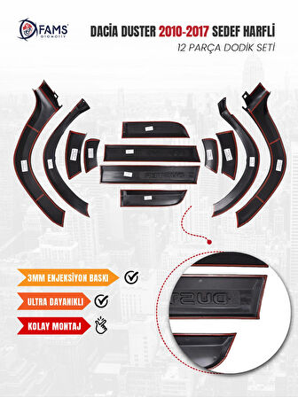 Dacia Duster  2010-2017 Uyumlu Dodik Seti 12 Parça Sedef Harfli