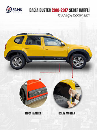 Dacia Duster  2010-2017 Uyumlu Dodik Seti 12 Parça Sedef Harfli