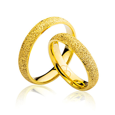Harem Altın Kumlu Sarı Altın Alyans 3102-3