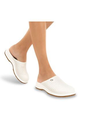 Muya 31020 Z Sabo Anti Slip Comfort Beyaz Kadın Terlik