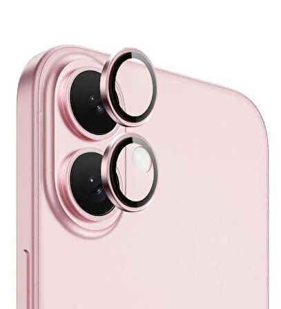 Apple iPhone ile uyumlu 16 & iPhone 16 Plus ile uyumlu Kamera Koruma Renkli Lens Koruyucu Temperli Cam Koruma