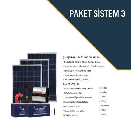 Güneş Enerjisi Bağ Evi Solar Paketi 1200W Sinüs İnverter 170W Güneş Paneli 100Ah Jel Akü PKT3