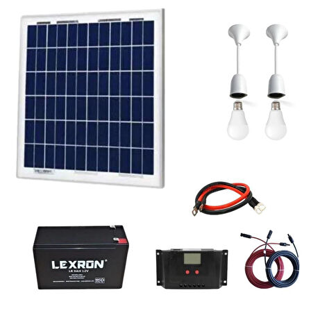 10 Watt Güneş Paneli Aydınlatma Paketi Solar Paket