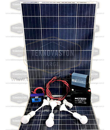 105 Watt Güneş Paneli Tv Aydınlatma Paketi Solar Paket