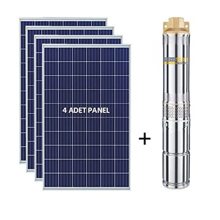 0.8HP 285 WATT 4 ADET GÜNEŞ PANELİ VE DC SOLAR POMPA TAK ÇALIŞTIR HAZIR