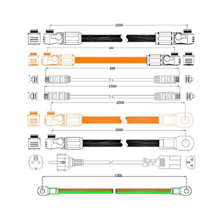 Pylontech SC1000-100S Akü Denetleme BMS, Taban Kablolar, H48050 için