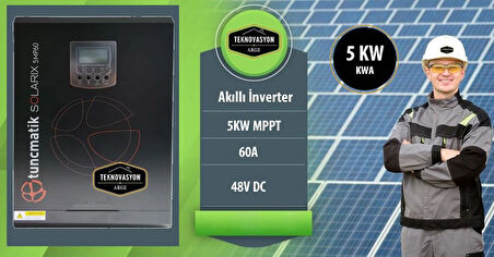 Tunçmatik Solarix 5 Kva 5KW 5000 Watt 48 Volt Mppt 60A Akıllı İnverter İnvertör – Dc