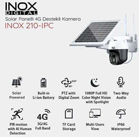inox 4g Solar Kamera Hd 1080p 4g Solar Panel Pt Ip Camera Inox-210ıpc TYC00471194116