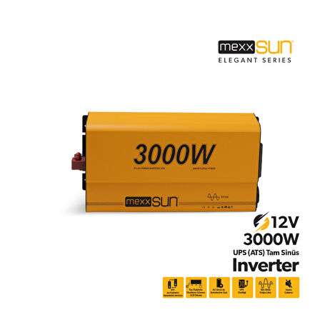 Mexxsun Tam Sinüs UPS (Remote Ekran) 12V 3000W