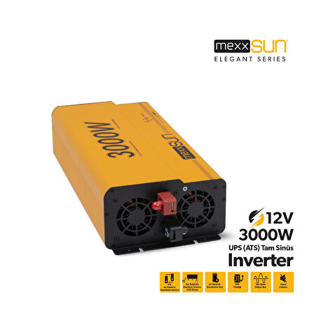 Mexxsun Tam Sinüs UPS (Remote Ekran) 12V 3000W