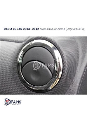 Dacia Logan Krom Havalandırma Çerçevesi 4 Parça 2004-2012 Paslanmaz Çelik