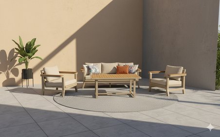 Adde Alüminyum Oturma Grubu Bahçe Balkon Koltuk Takımı 3+1+1+Masa