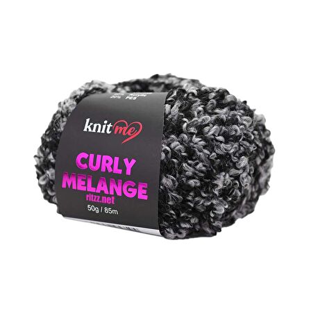 Knit Me Curly Melange KCM54 Siyah Melanj
