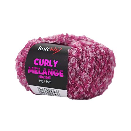 Knit Me Curly Melange KCM53 Fuşya Melanj