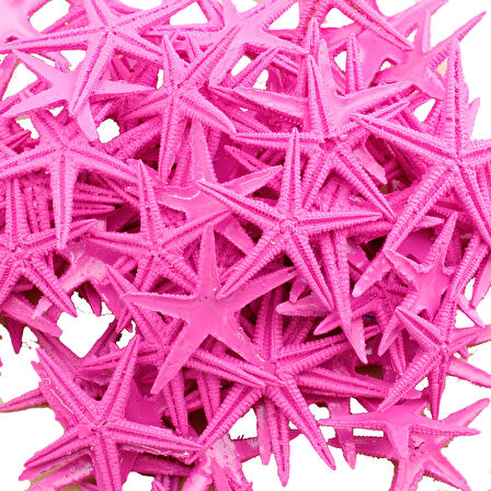 Polyester Deniz Yıldızı Minik Boy  1.5 Cm -3 Cm (100 Adet)  Pembe