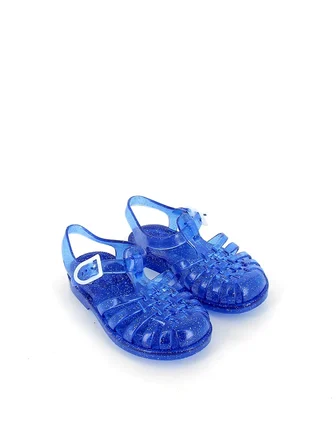 Meduse Sun Cobalt Paillete - Lacivert Simli Çocuk Sandalet