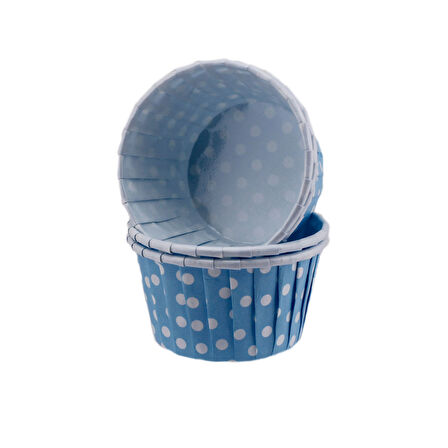 Cupcake Kalıbı Büyük Boy 62*40 Mm (50 Adet)  Puantiyeli Mavi