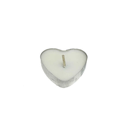 Kalp Tealight Mum Kalp Modeli (50 Adet)  Beyaz