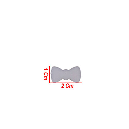 Polyester Fiyonk Hazır Papyon 1 CM X 2 CM (100 Adet)  Mavi