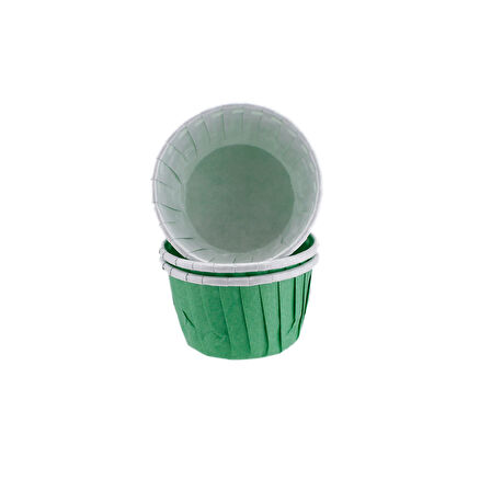Cupcake Kalıbı Minik Boy Düz Renk  38*30 MM (50 Adet)  Yeşil