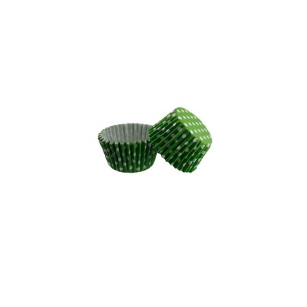 Kek Kalıbı Pet Kapsül 52X45 MM Kağıt Cupcake Kağıdı (100 Adet)  Puantiyeli  Yeşil