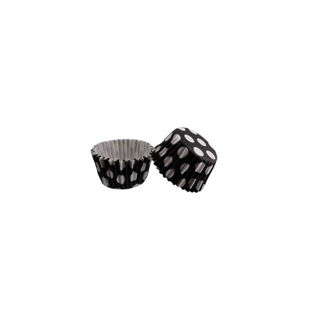 Kek Kalıbı Pet Kapsül 52X45 MM Kağıt Cupcake Kağıdı (100 Adet)  Puantiyeli Siyah