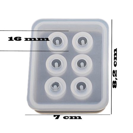 Epoksi Boncuk Şekilli Tesbih Ve Bileklik Silikon Kalıp 16mm 6 Lı