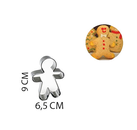 Kek Ve Kurabiye Kalıbı Orta Boy Kopat Kurabiye Adam 9X6.5 CM