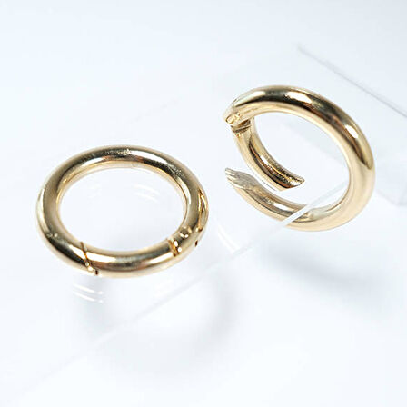 Yaylı Çanta Halkası Mekanizmalı Halka 2.7 CM  (10 Adet)  Gold