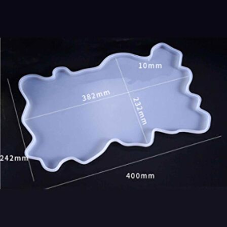 Epoksi Silikon Dalgalı Tepsi Kalıbı Dikdörtgen 40X24.2 CM