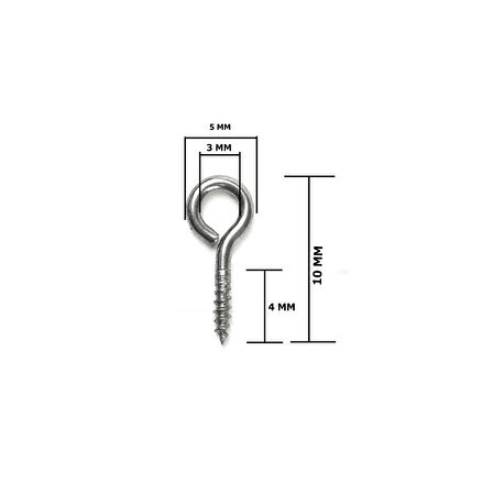 Metal Takı Ve Obje Halkası Vidalı  1 CM  (100 Adet)  Gümüş