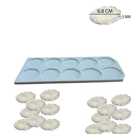 Epoksi  Silikon Kalıp Tırtıklı Kenar Magnet Kalıbı 6.8 CM 10 lu