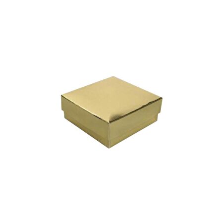 Komple Karton Kutu Düz Renk 6X6X2.5 CM (25 Adet)  Gold