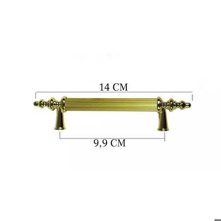 Kulp Silindir Çizgili  Zamak Kulp  Model 14 CM (2 Adet)  Gold