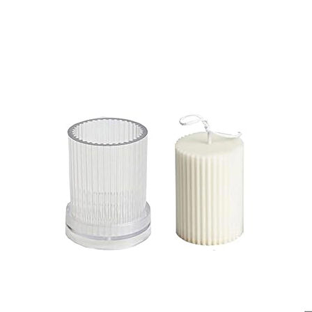 Poli Karbon Sert Plastik  Mum Kalıbı Dik Çizgili 8,5X6,5 CM