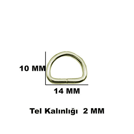 Anahtarlık Montaj Halkası D Çanta Bağlantı Halkası 14x10 MM (1000 Adet)  Gold